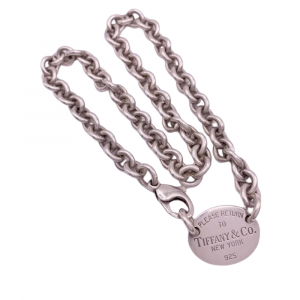 Tiffany & Co Return to Tiffany Oval Tag Necklace Sterling Silver (2)