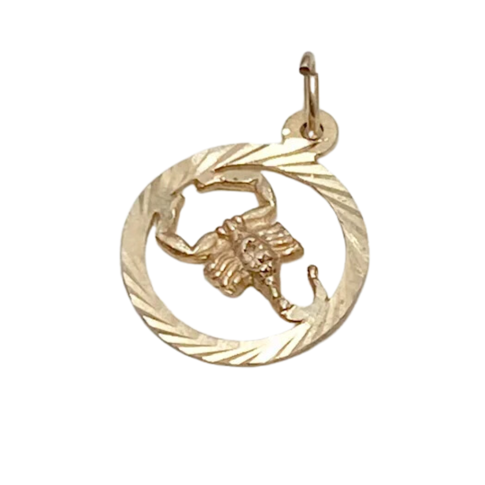Vintage Scorpion Zodiac Scorpio Charm 14K Gold