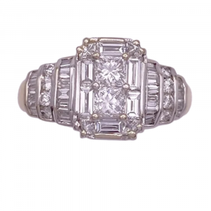 1.30ctw Fancy Cut Assortment Diamond Ring 14K White & Yellow Gold (2)