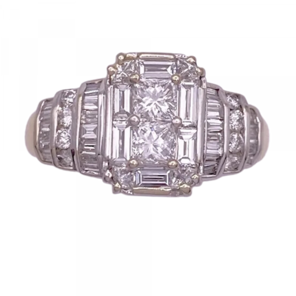 1.30ctw Fancy Cut Assortment Diamond Ring 14K White & Yellow Gold (2)