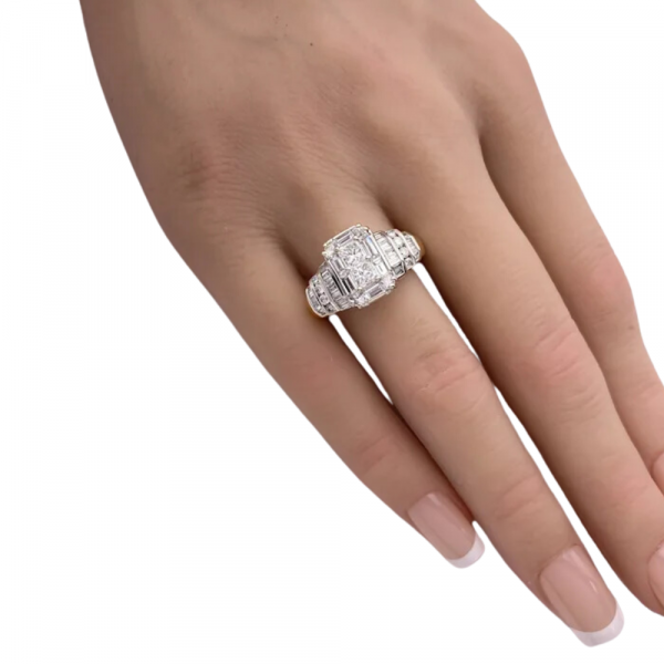 1.30ctw Fancy Cut Assortment Diamond Ring 14K White & Yellow Gold (3)