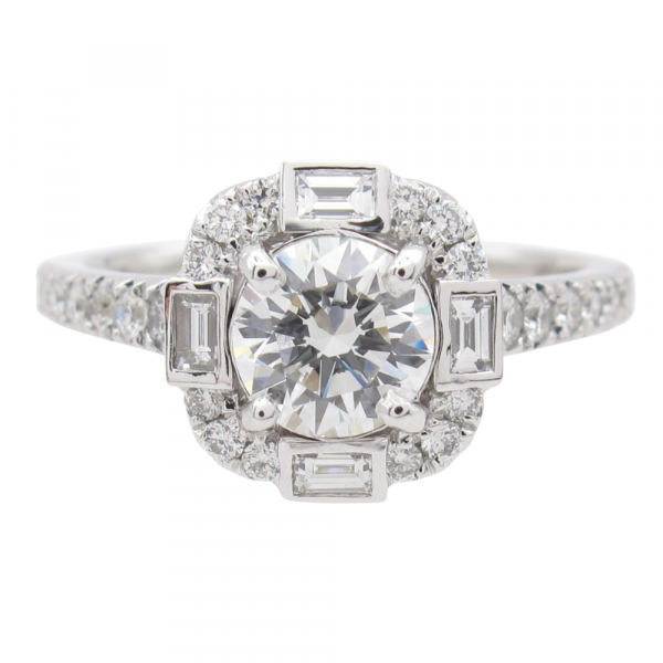 1.38ctw Diamond Halo Engagement Ring GIA Certified