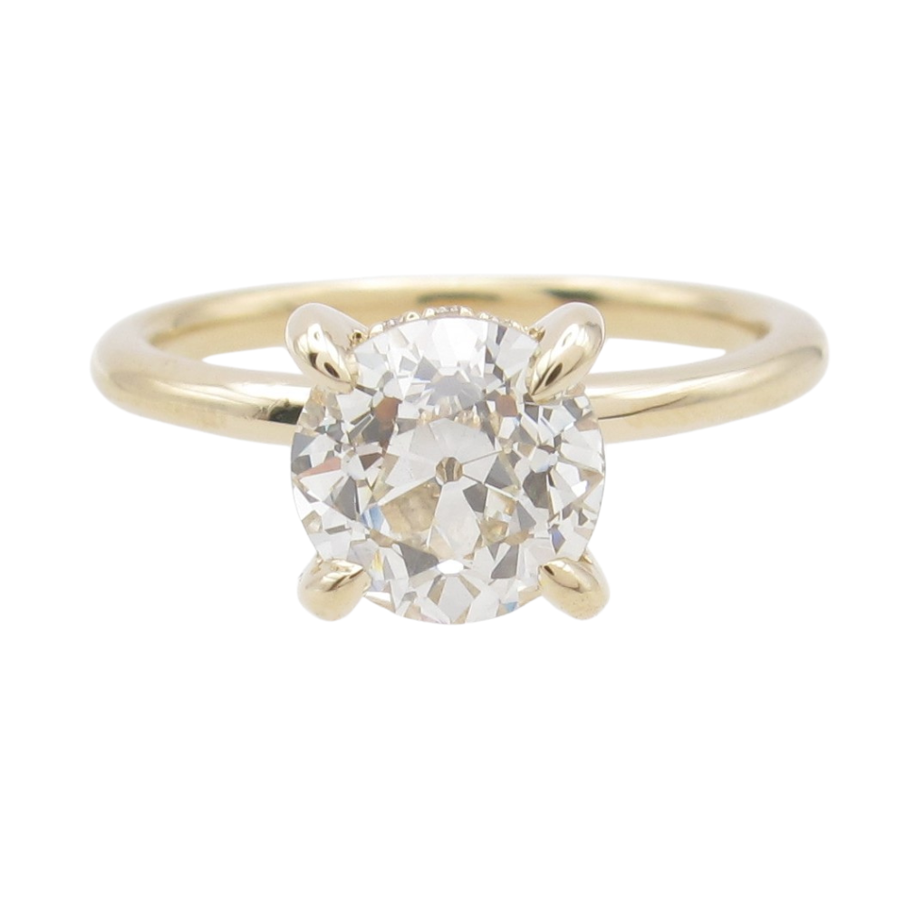 1.73ctw Diamond Solitaire Engagement Ring 14k Yellow Gold GIA Certified