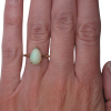 2 Carat Pear Opal Solitaire Ring Yellow Gold worn
