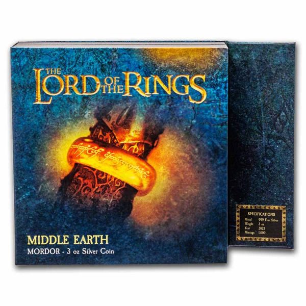 2023 Niue Lord of the Rings Middle Earth Mordor 3 oz Silver Antiqued Coin