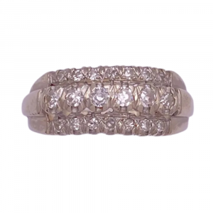 .32ctw 3 Row Diamond Band Ring 14K White Gold (2)