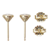 Bezel Round Diamond Stud Earrings Yellow Gold Profile