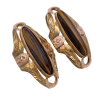 Elongated Tiger's Eye Earrings 14K Yellow & Rose Gold (4)
