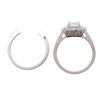 Emerald Diamond Baguette Halo Engagement Ring White Gold Profile