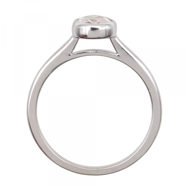 Pear Diamond Bezel Solitaire Engagement Ring White Gold Profie