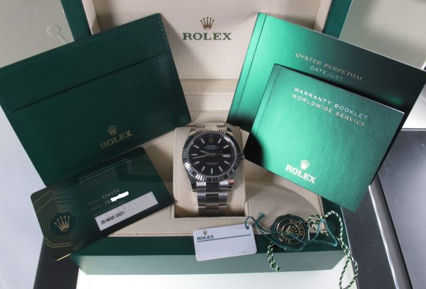 Pre-Owned Like New Rolex 41MM Stainless Steel Datejust (2021) Model 126334 b and p inside