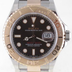 Pre-Owned Rolex 40MM Yachtmaster (2019)Rose Gold And Stainless Steel Model 126621 Front Close