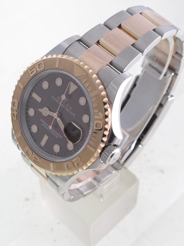 Pre-Owned Rolex 40MM Yachtmaster (2019)Rose Gold And Stainless Steel Model 126621 Left
