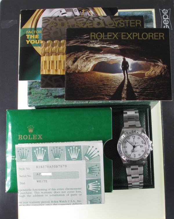 Pre-Owned Rolex Explorer II Polar (1999) Stainless Steel 16570 b and p