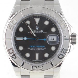 Pre-Owned Rolex Yachtmaster (2019) Stainless Steel And Platinum 116622 Front Close