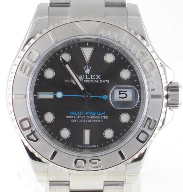 Pre-Owned Rolex Yachtmaster (2019) Stainless Steel And Platinum 116622 Front Close