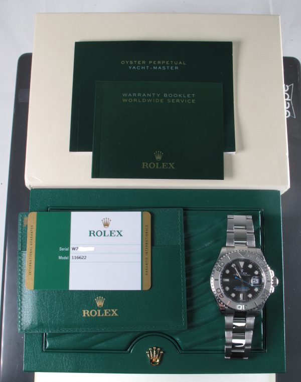 Pre-Owned Rolex Yachtmaster (2019) Stainless Steel And Platinum 116622 b and p