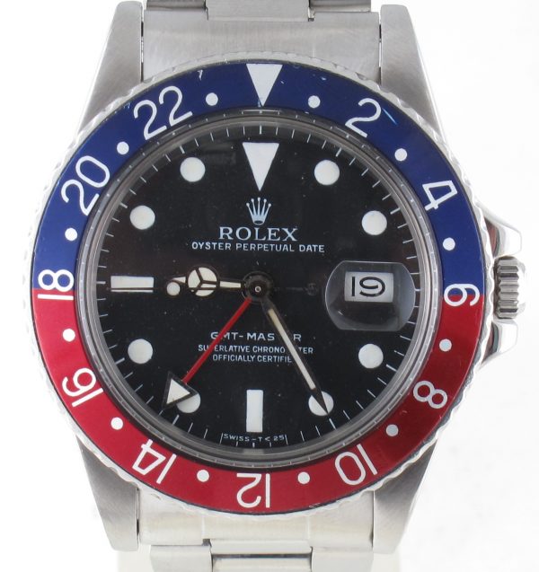 Pre-Owned Vintage Rolex Pepsi GMT Master (1982) Stainless Steel #16750 Front Close