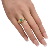 Vintage .87ct Natural Cabochon Emerald Detail Ring 14K Yellow Gold (1)