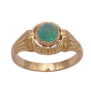 Vintage .87ct Natural Cabochon Emerald Detail Ring 14K Yellow Gold