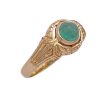 Vintage .87ct Natural Cabochon Emerald Detail Ring 14K Yellow Gold (3)