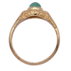 Vintage .87ct Natural Cabochon Emerald Detail Ring 14K Yellow Gold (4)