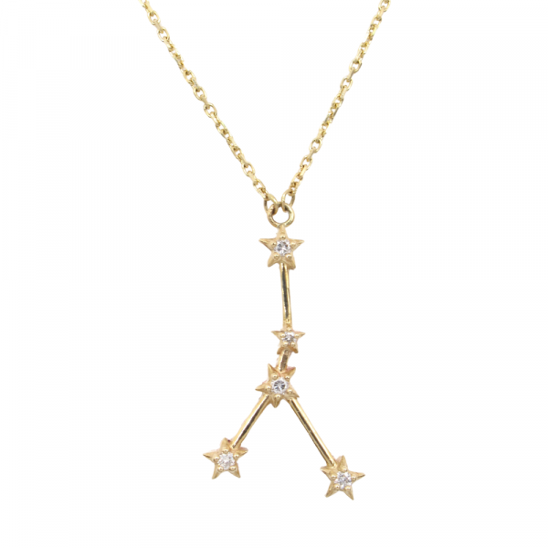Zodiac Cancer Constellation Necklace Yellow Gold