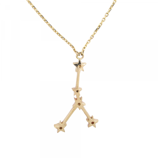 Zodiac Cancer Constellation Necklace Yellow Gold Back