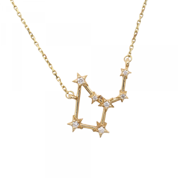 Zodiac Virgo Constellation Necklace Yellow Gold