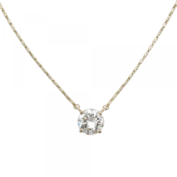1 carat diamond solitaire necklace yellow gold