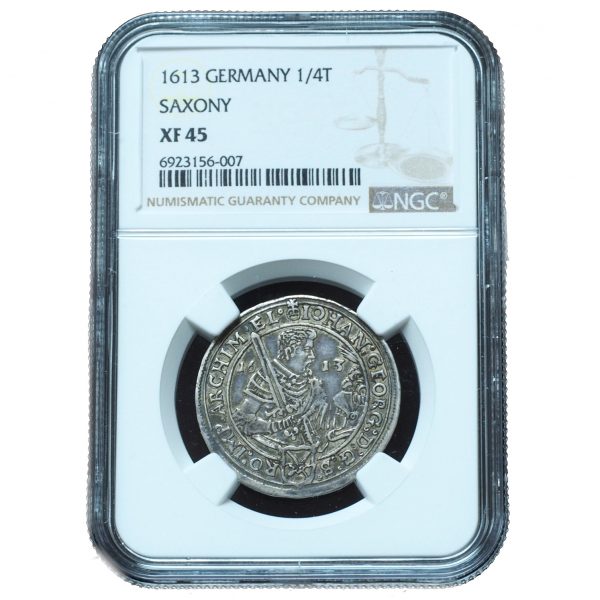 1613 Germany Saxony 1/4 Taler XF45 NGC