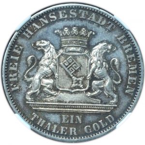 1865-B Germany Taler Bremen Shooting Festival PF65 NGC
