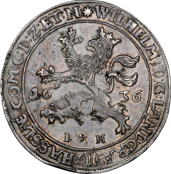 1636-LH Germany Hesse-Cassel Willow Taler AU58 NGC