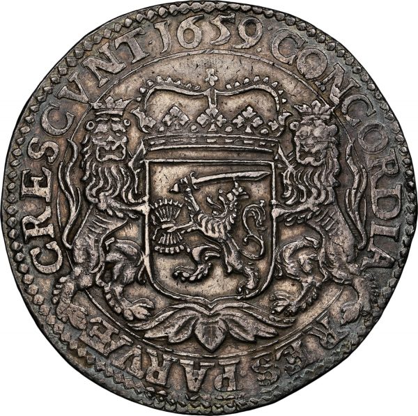 1659 Netherlands Double Ducaton Utrecht AU58 NGC