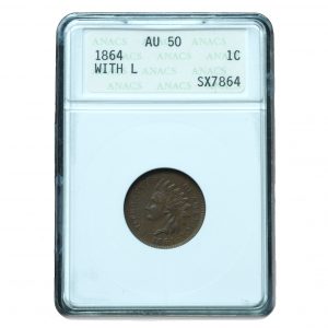 1864-L Indian Head Penny AU50 ANACS
