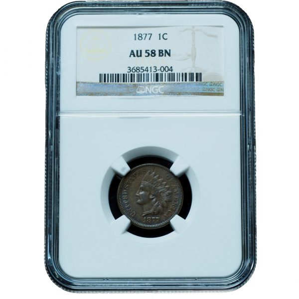 1877 Indian Head Penny AU58 BN NGC