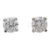75 Round Solitaire Diamond Stud Earrings 14k White Gold .71