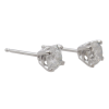 75 Round Solitaire Diamond Stud Earrings 14k White Gold .71 Side