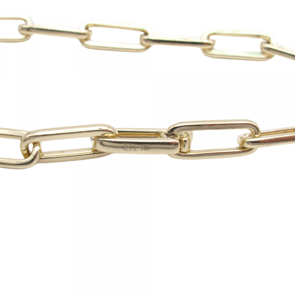 Chunky Paperclip Gold Bracelet 14k Closeup
