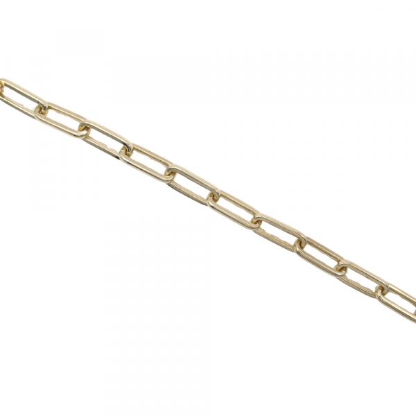 Chunky Paperclip Gold Bracelet 14k Straight