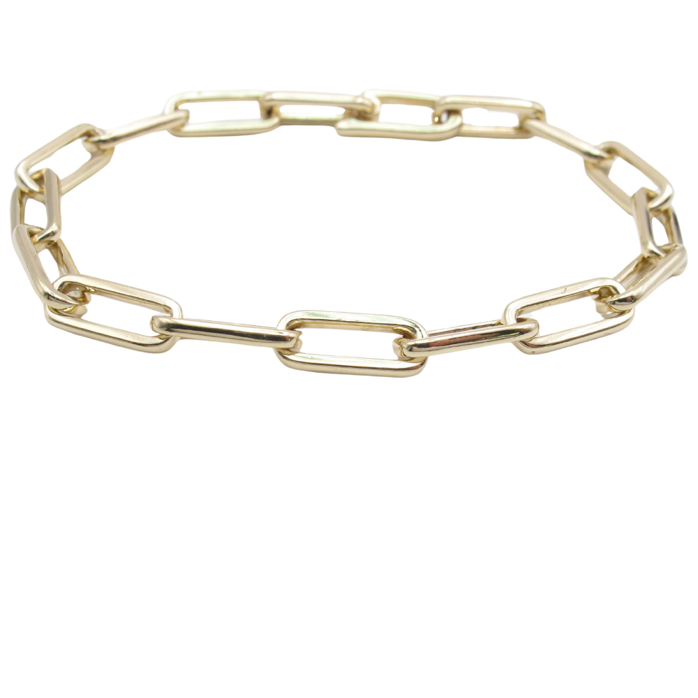 Chunky Paperclip Link Bracelet 14k Yellow Gold