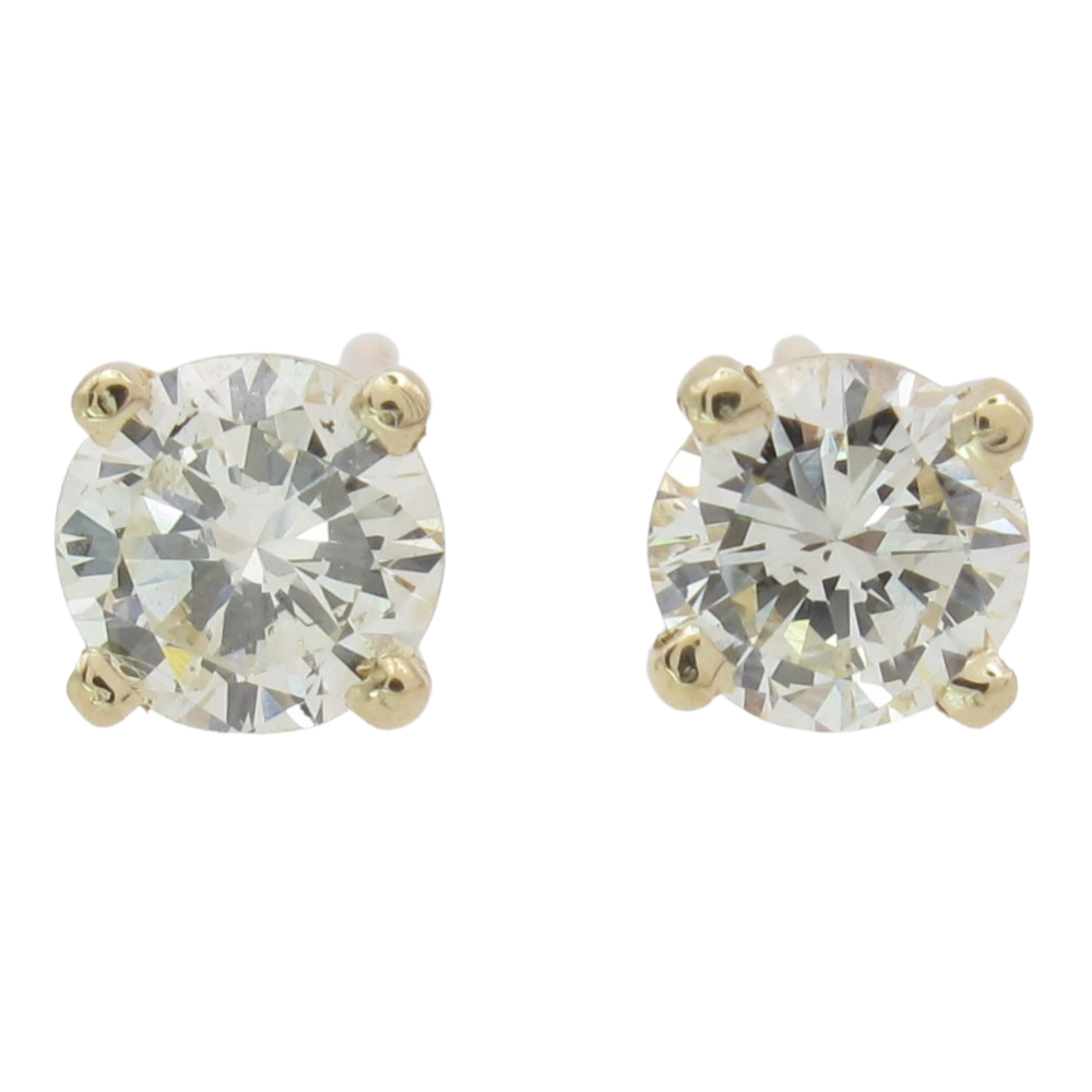 0.64ctw Diamond Stud Earrings 14k Yellow Gold
