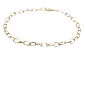 Oval Ring Link Bracelet Yellow Gold 14k