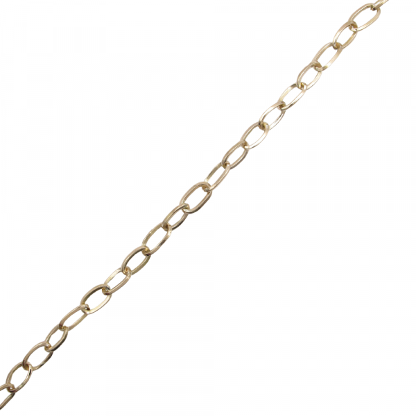 Oval Ring Link Bracelet Yellow Gold 14k Straigh