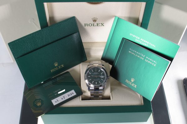 Pre-owned Rolex 41MM Stainless Steel Datejust (2022) Model 126334 b and p inside