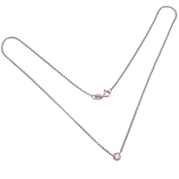 0.25ct Bezel Round Diamond Station Necklace 14k (2)