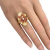 0.87ctw Ruby & Diamond Cocktail Ring 14K worn