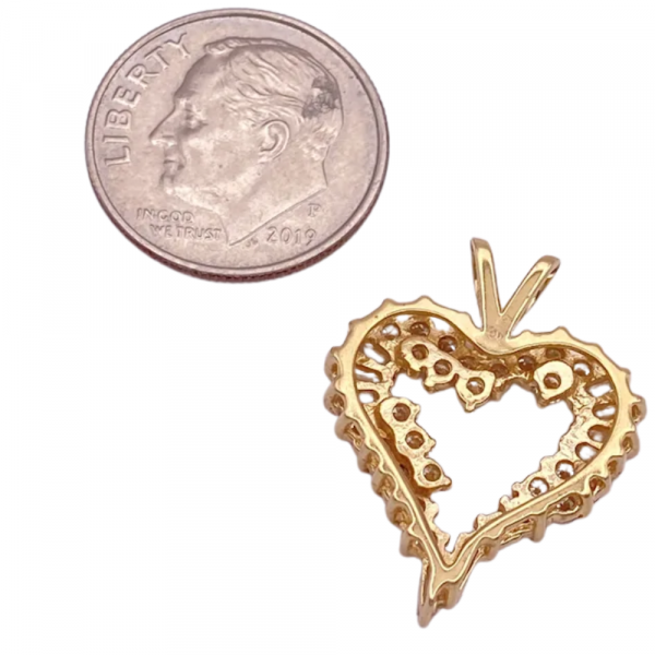 1.00ctw Diamond Cluster Heart Pendant 14K (2)