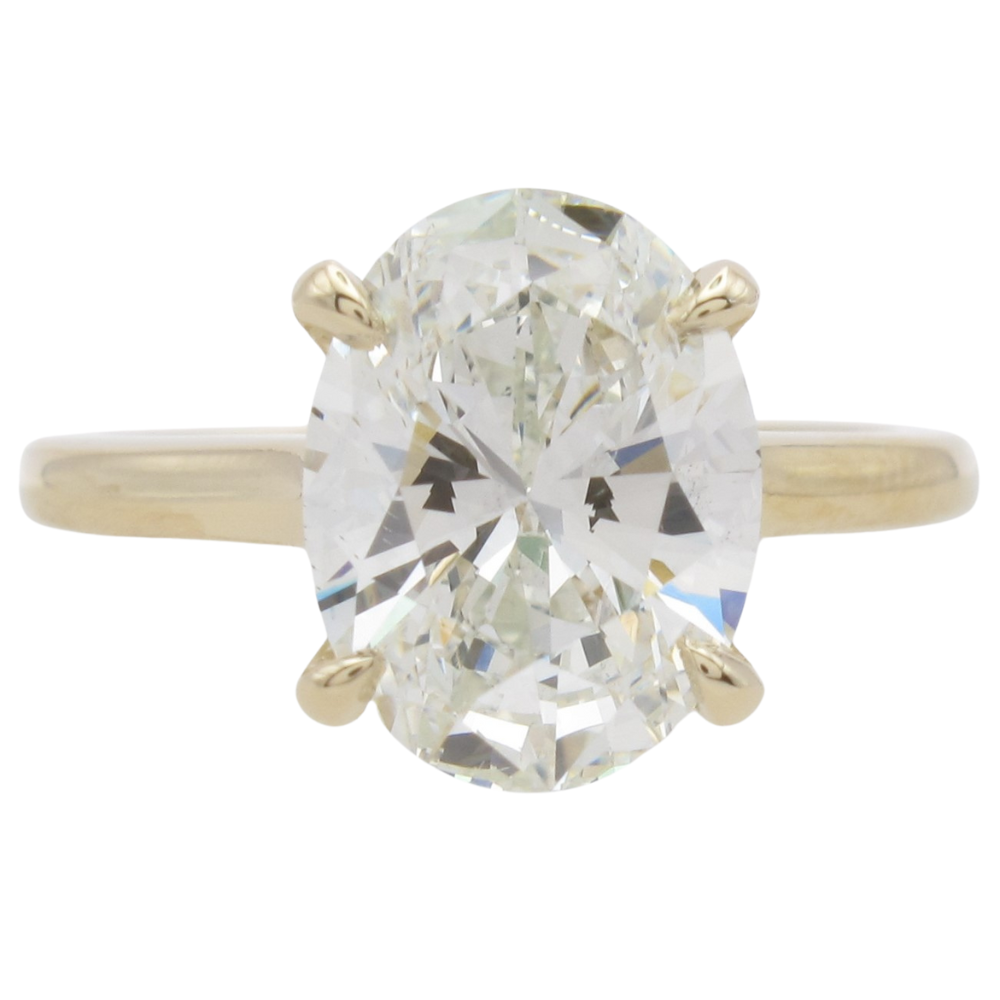 3.00ct Oval Diamond Solitaire Engagement Ring GIA 14K