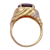 3.14ctw Oval Garnet Ring 14K Two-Tone Gold (3)